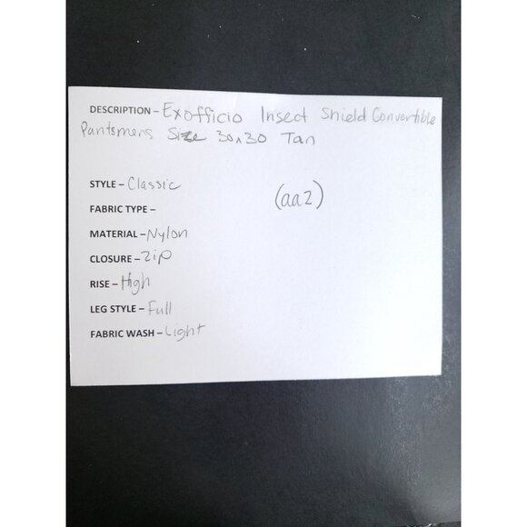 Exofficio Mens Size 30x30 Insect Shield Convertible Nylon Pants Tan - Picture 8 of 8